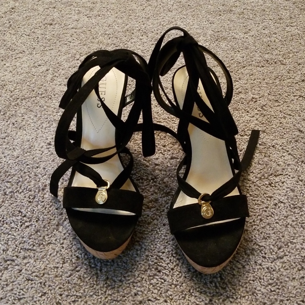 Guess Lace Up Wedges